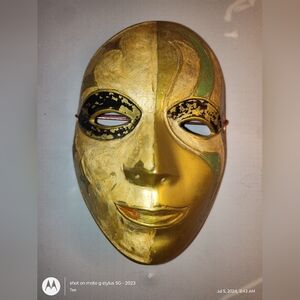 Vintage brass handmade masquerade mask